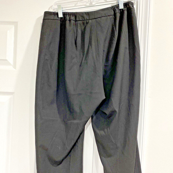 TALBOTS Size 14W Classic Black Pants HERITAGE Flat Front Elastic Insert Waist - Picture 4 of 8